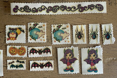 Vintage Lisa Frank Halloween Body Stickers LOOSE WRINKLED BUBBLED