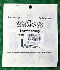 Thanksgiving Stickers 1997 by Standard Publishing Bible Pals Unused 54 Stickers