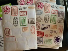 Oriental Trading Country Stamp Sticker Sheets- 12 pack- New in package