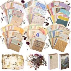 Vintage Scrapbook Paper Kit 565 Pcs with Flowers Stickers & Scrapbooking