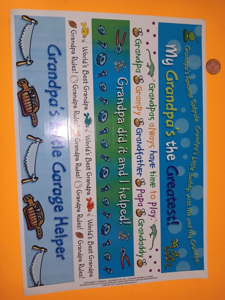 Current Grandpas the Greatest Scrapbook Stickers Garage Helper Sticker Sheet