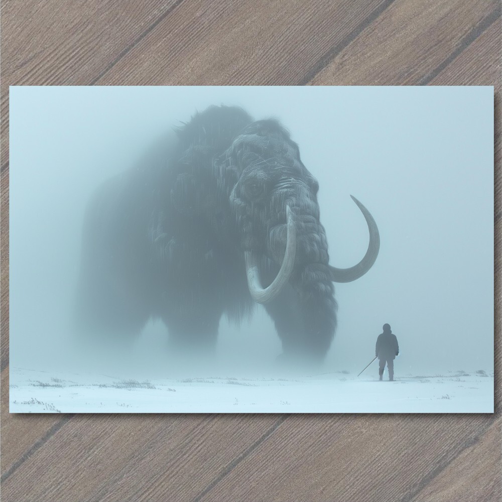 STICKER Woolly Mammoth Elephant Snowy Weird Vibe Strange Unusual Creepy Human