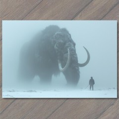 STICKER Woolly Mammoth Elephant Snowy Weird Vibe Strange Unusual Creepy Human
