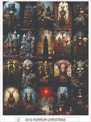 HORROR CHRISTMAS – COMPLETE SHEET OF 20 STICKERS