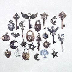 Gothic Key Celestial Cardstock Stickers Collage Junk Journal Scrapbooking