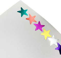 8 Colors, 1000 Pack, Foil Star Metallic Stickers, 0.6″ Diameter
