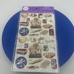 Vtg Gifted Stickers Victorian Chef Bakers Cooking Pie Cake Rolling Pin Antique