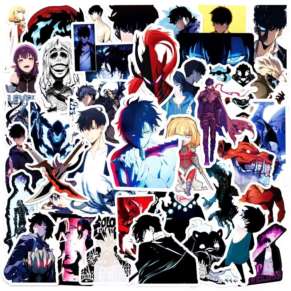 Solo Leveling Stickers 50 PCS, Waterproof Stickers for Laptop, Phone, & More