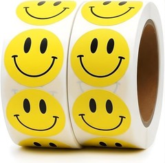 1000PCS Yellow Smiley Face Stickers 1 Inch – Bulk Happy Face Stickers for Clas