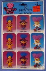 1992 ACE NOVELTY TREASURE TROLLS FIREMAN HILLBILLY 36 STICKERS 4 SHEETS SEALED