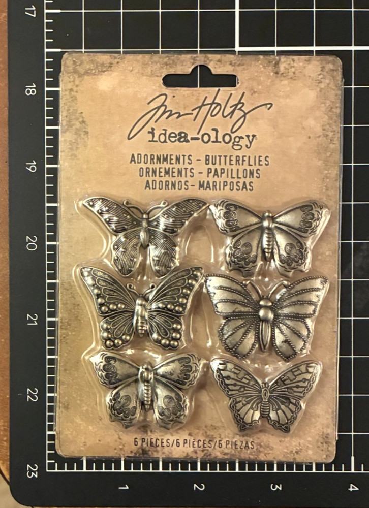 Tim Holtz Idea-ology Lucky, Mirrored, Star Fastener, Frames, Clasps, Butterflies
