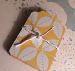 9 Pack Hand Punched Yellow & White Leafy Tags – Gifts, Scrapbook, Crafts, etc