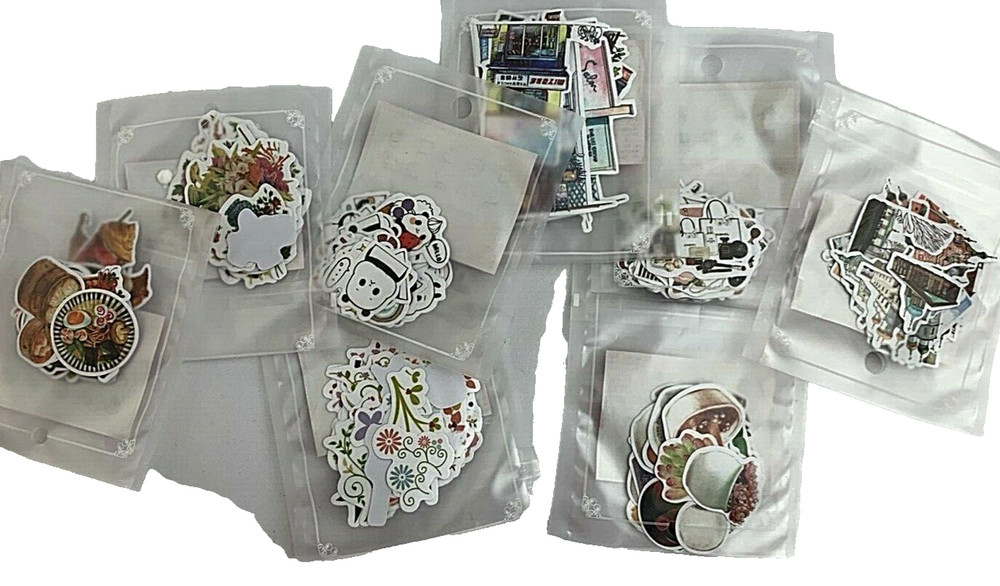 WSSROGY Aesthetic Scrapbook Sticker Lot Kawaii Travel Floral Journal Planner