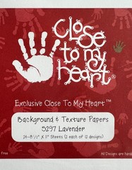 Close To My Heart CTMH 8.5 X 11 Paper Pack 24 Sheets (2 of 12 designs) Lavender