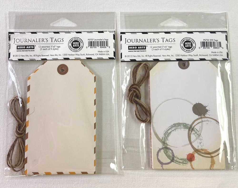 Hero Arts: Journalers’ Tags, Two Packages Mixed Designs, PS727 PS732