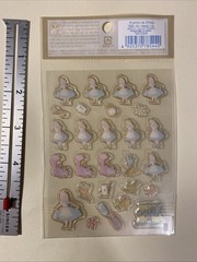 Vintage ALICE IN WONDERLAND Glittery Sticker Sheet RARE