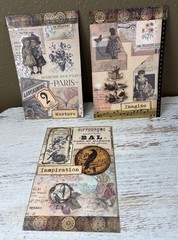 3X Vintage-Inspired Junk Journal Art Cards 4×6″ Collage Style One Of A Kind