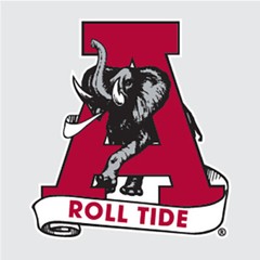 Alabama Crimson Tide CLASSIC SCROLL A w/ ROLL TIDE Vinyl Decal Sticker
