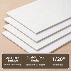 25 Pack Embossed Backing Boards Only, 12×18 Uncut White Mat Board, Acid Free …