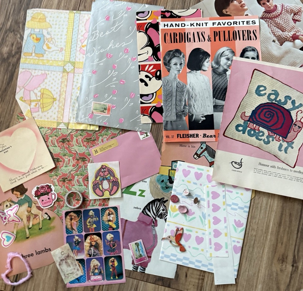 Pink Ephemera Bundle 125+ Pieces Scrapbook Junk Journal Vintage Paper Craft Lot