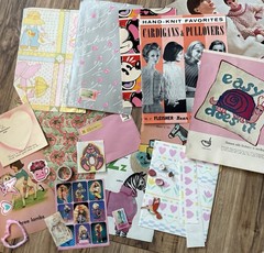 Pink Ephemera Bundle 125+ Pieces Scrapbook Junk Journal Vintage Paper Craft Lot