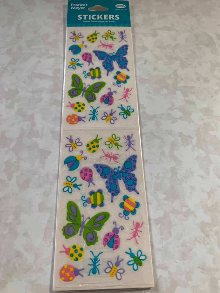 FMI FRANCES MEYER STICKERS BUG A BOO BUTTERFLIES LADYBUGS ANTS 4 SHEETS 76PCS