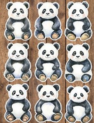 Cute Panda Die Cut Vinyl Stickers Set Scrapbooking Laptop Waterbottle
