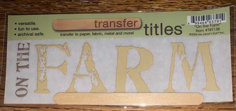 My Mind’s Eye RUB ON TRANSFER TITLES “ On The Farm ” SCRAPBOOK CRAFT Card Making