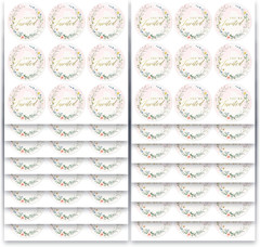 108 Pcs «You’Re Invited» Wildflower Design Wedding Invitation Stickers, 1.4