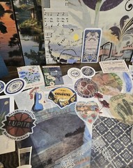 Lot Junk Journal Kit Paper Stickers Tickets Tags Labels Ephemera Cards Tags Book