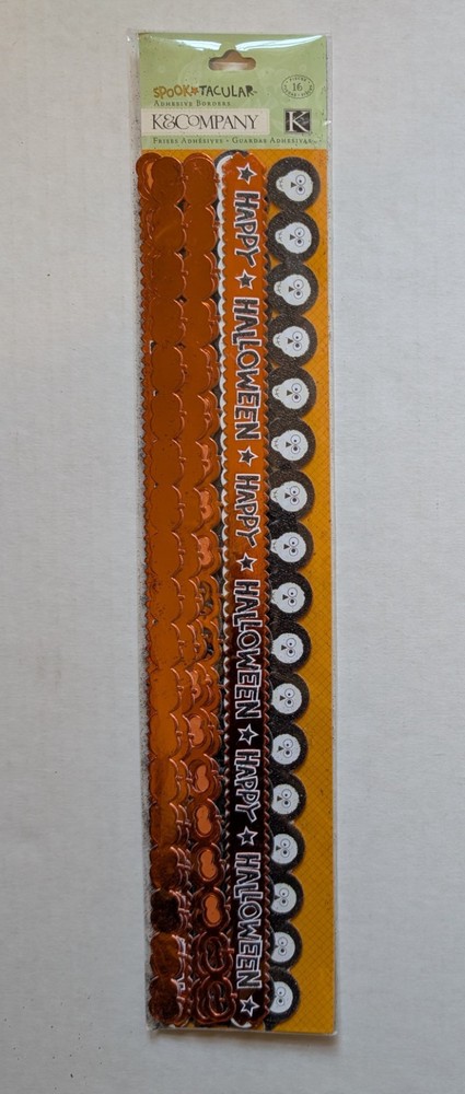 K&Company Spooktacular Glitter & Foil Halloween Adhesive Scrapbooking Borders