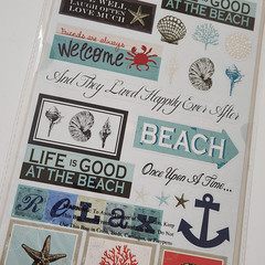 NEW Lot 3 BEACH VACATION Scrapbook Stickers Shells Anchors Sea Horse Alphabet -F