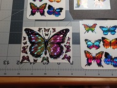 Vintage 1980s KEM Prism Sticker Sheets Butterfly Rainbow Foil Mylar Lot 6 47Pcs
