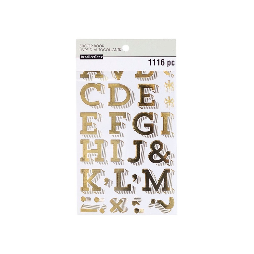 RECOLLECTIONS Alphabet Sticker Book – GOLD or BLACK