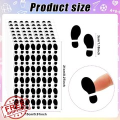 JULMELON 16 Sheets Black Mini Feet Floor Stickers Removable