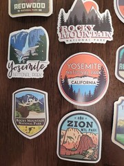 STICKERS x 10 National Parks Redwood Yosemite Zion Crater Rocky Mountain TR4