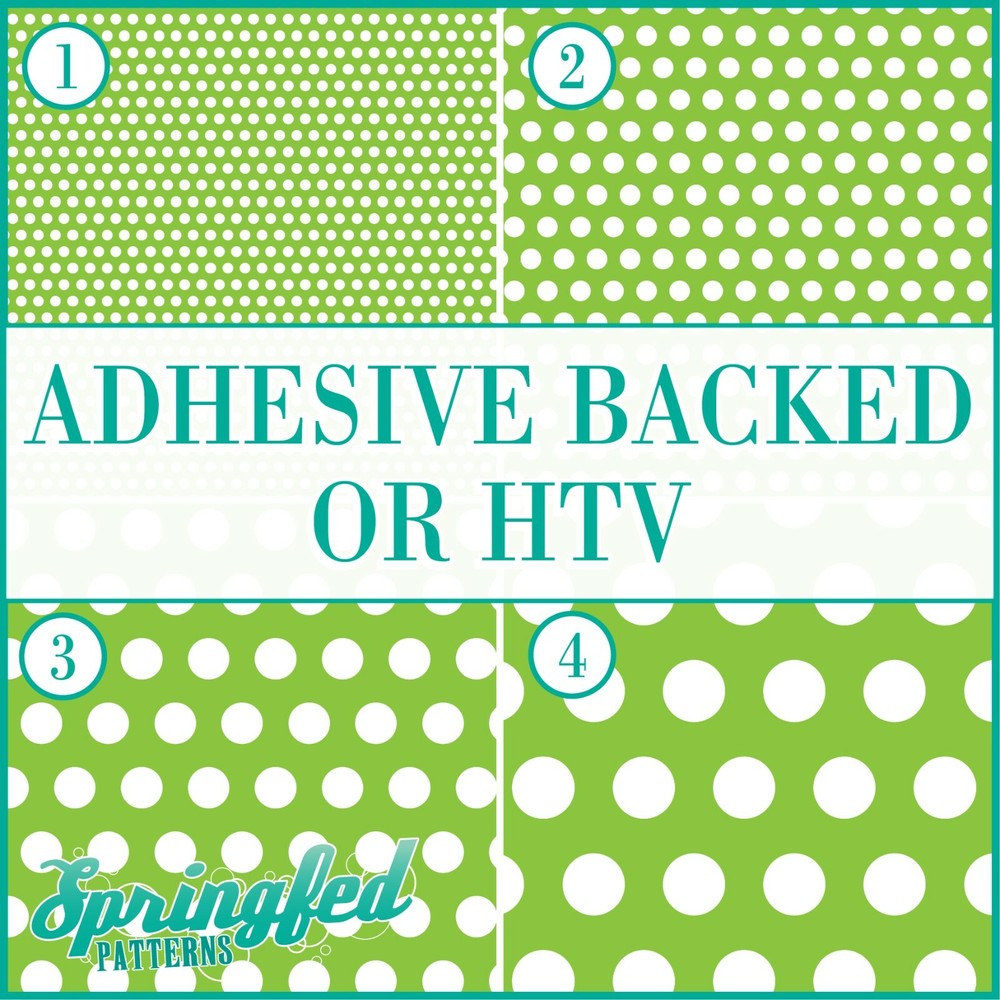 POLKA DOT Pattern #5 in Lime Green & White Adhesive Vinyl or HTV Heat Transfer