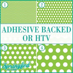 POLKA DOT Pattern #5 in Lime Green & White Adhesive Vinyl or HTV Heat Transfer