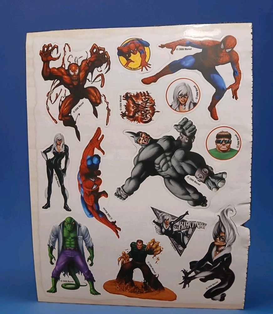 Vintage Rare 2006 Marvel Super Heroes Jumbo 8.5 X 11″ Sticker Sheet