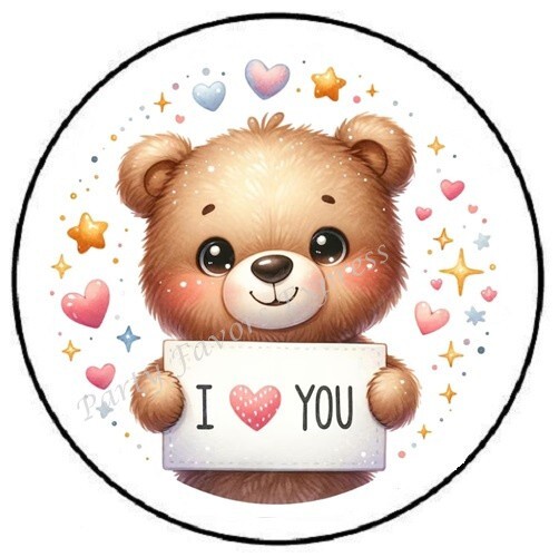 I LOVE YOU BEAR VALENTINES DAY ENVELOPE SEALS LABELS STICKERS PARTY FAVORS