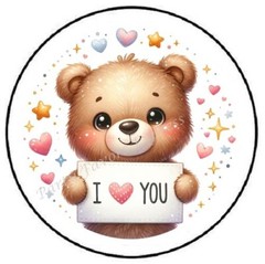 I LOVE YOU BEAR VALENTINES DAY ENVELOPE SEALS LABELS STICKERS PARTY FAVORS