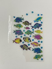 Holographic Glitter Fish Stickers Clear Assorted 32 Pcs