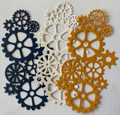 SMALL GEAR Die-Cuts(3pc)Steampunk •Cogs•Sprocket•Earthtone•Machine •Antique•Spin