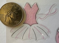 PRIMA BALLERINA Glitter Mylar Stickers(7pc)Paper Studio…Pointe Toes…Card Making…