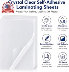 Bleidruck 36 Sheets A4 Size Crystal Clear Vinyl Sticker Sheets Self-Adhesive Ove