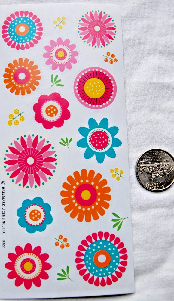Hallmark stickers mandala starburst colorful flower leaf