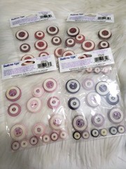 3 PACK STICKO BUTTON UPS Adhesive stickers RED PINK PURPLE LOT scrapbooking