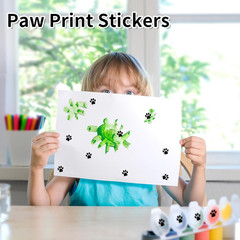 Paw Stickers, 2000 Pcs 0.5 Inch Clear Puppy Dog, Black Bear Paw Prints Self-Adhe