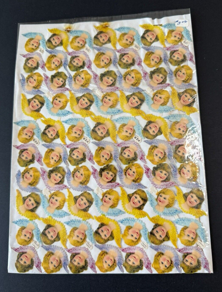 LOT OF 2 Full Sheets VTG PZB Angels 1216 Die Cut Paper Scrap Germany