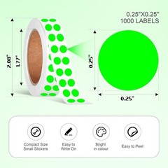 1000 Pcs 1/4 Inch Fluorescent Green Dot Stickers Garage Sale Price Stickers